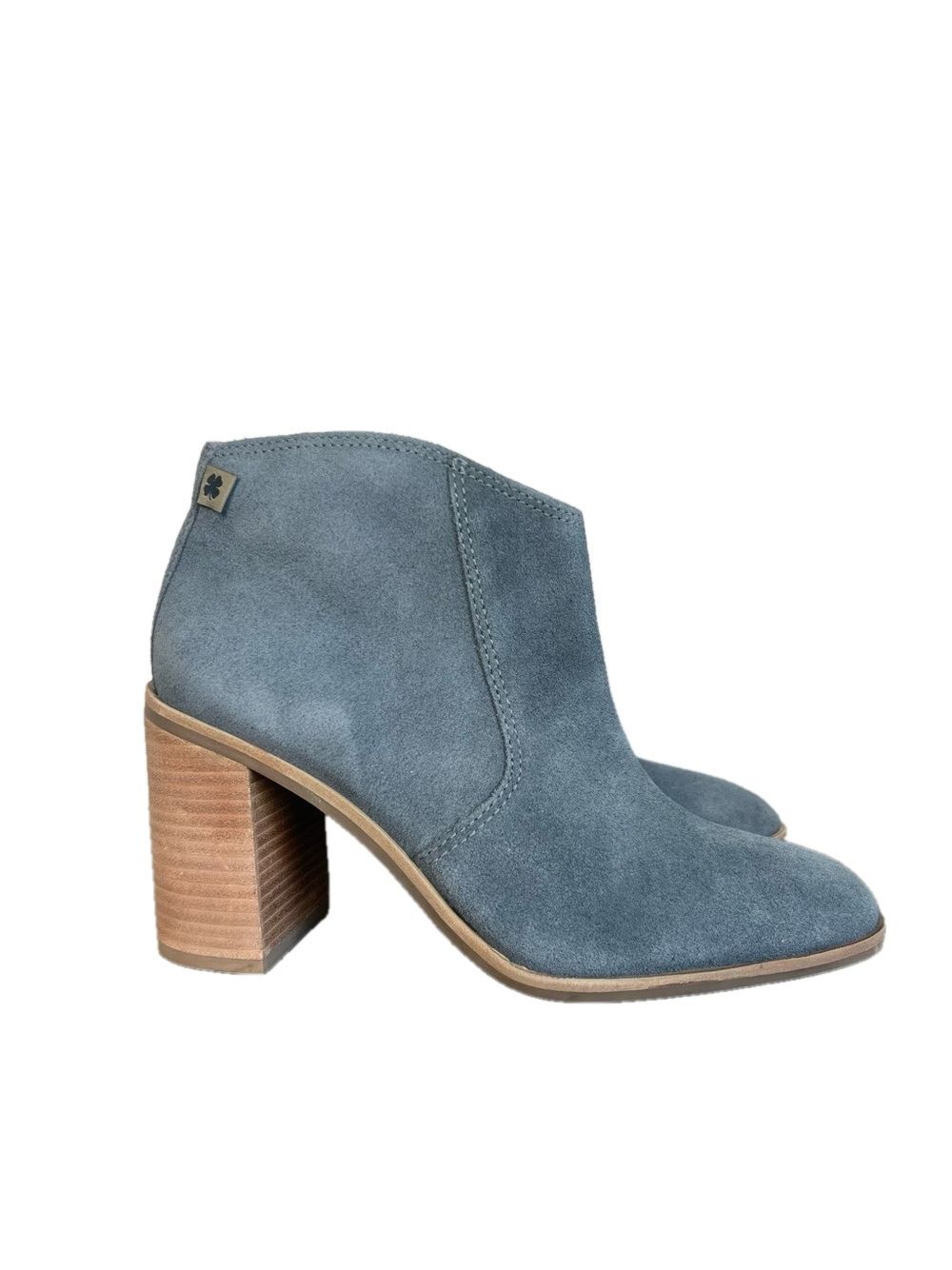 Lucky Brand New Womens Pellyon Suede Grey Stacked Heel Boot Size 75 912